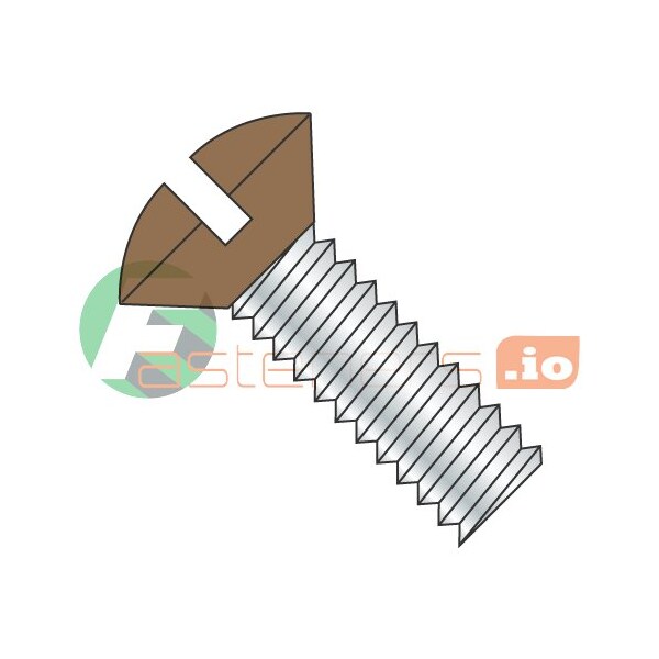 Newport Fasteners #6-32 x 1/2 in Slotted Oval Machine Screw, Zinc Plated Steel, 10000 PK 892429 - main